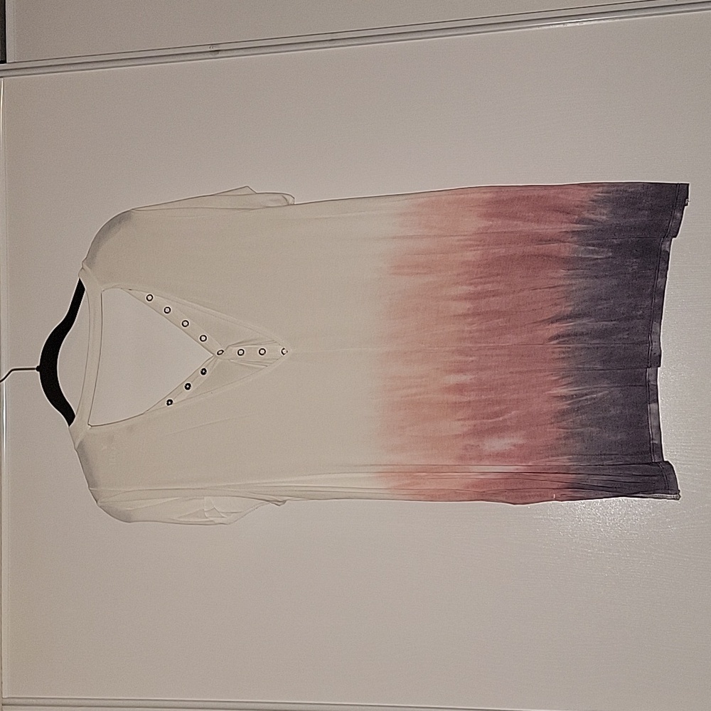 ๐ American Eagle Ombre Tie Dye Soft Sexy T Size Large Oversized White Pink - Picture 5 of 7